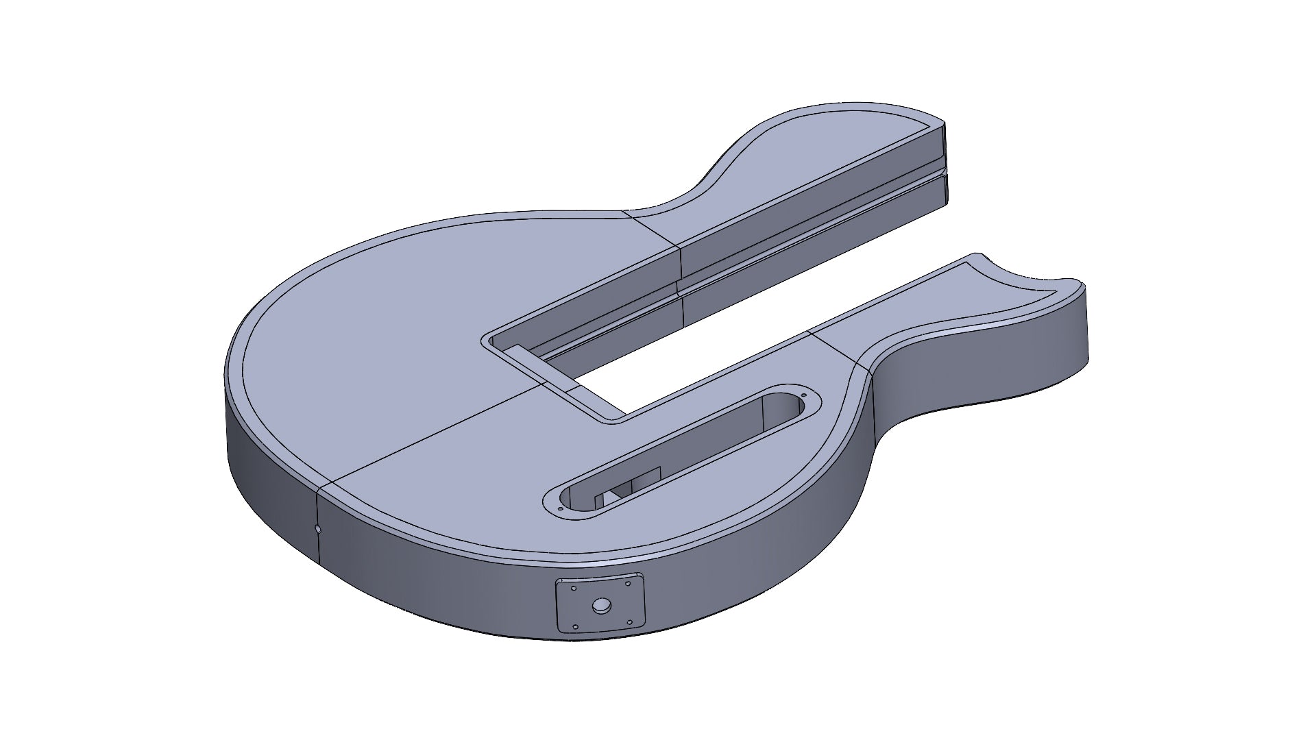 Modular 3D printed Les Paul-Style guitar digital files STL and 3mf with solid pattern