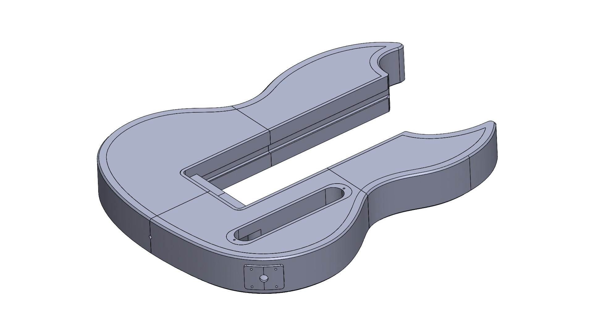 Modular 3D printed SG-Style guitar digital files STL and 3mf with solid pattern