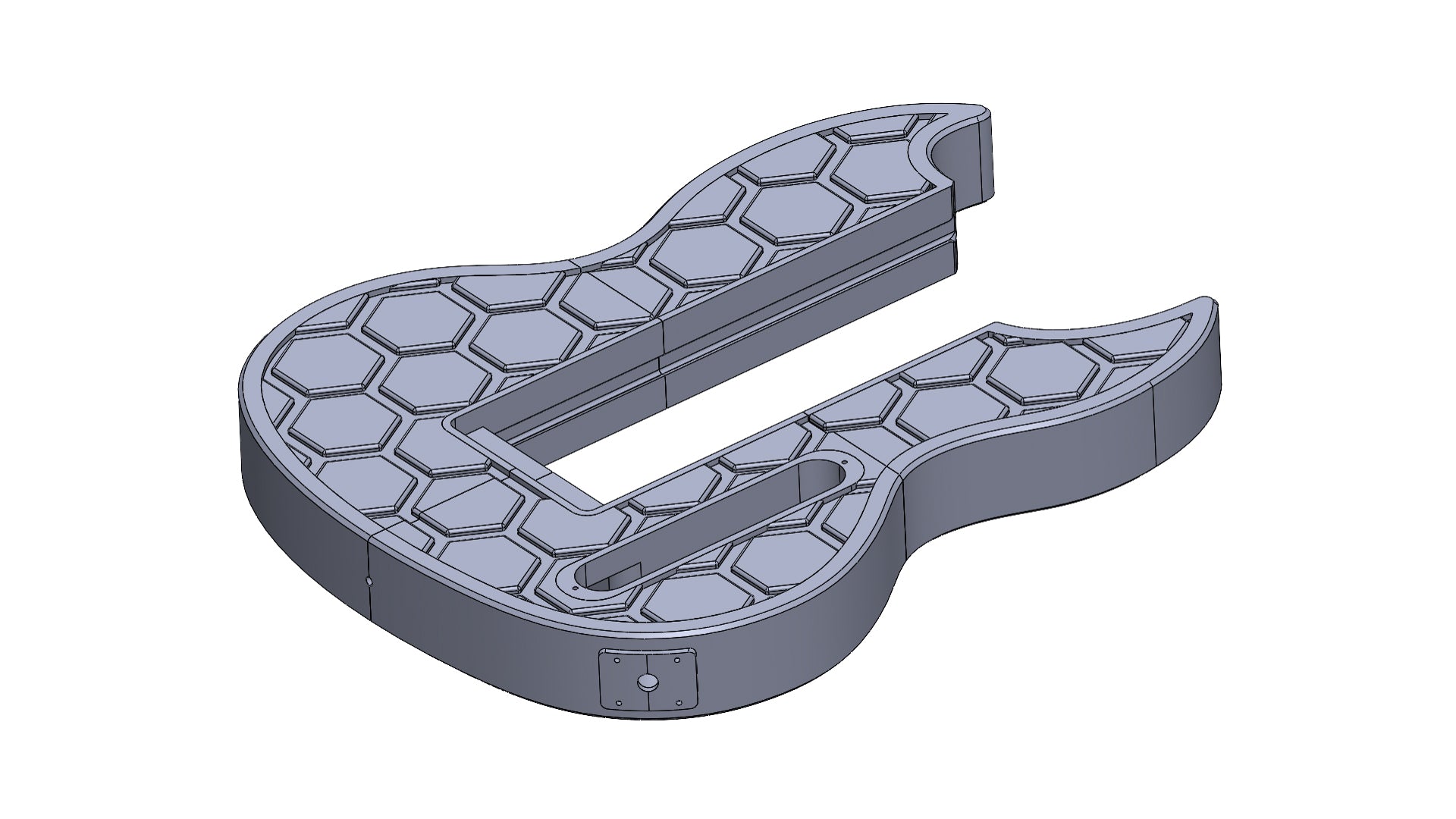 Modular 3D printed SG-Style guitar digital files STL and 3mf with hex pattern