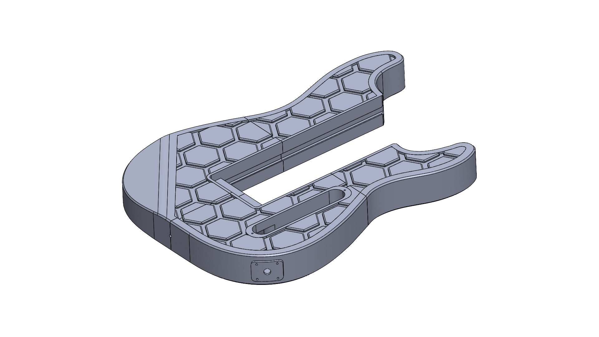 Modular 3D printed Strat-Style guitar files STL and 3mf with hex pattern