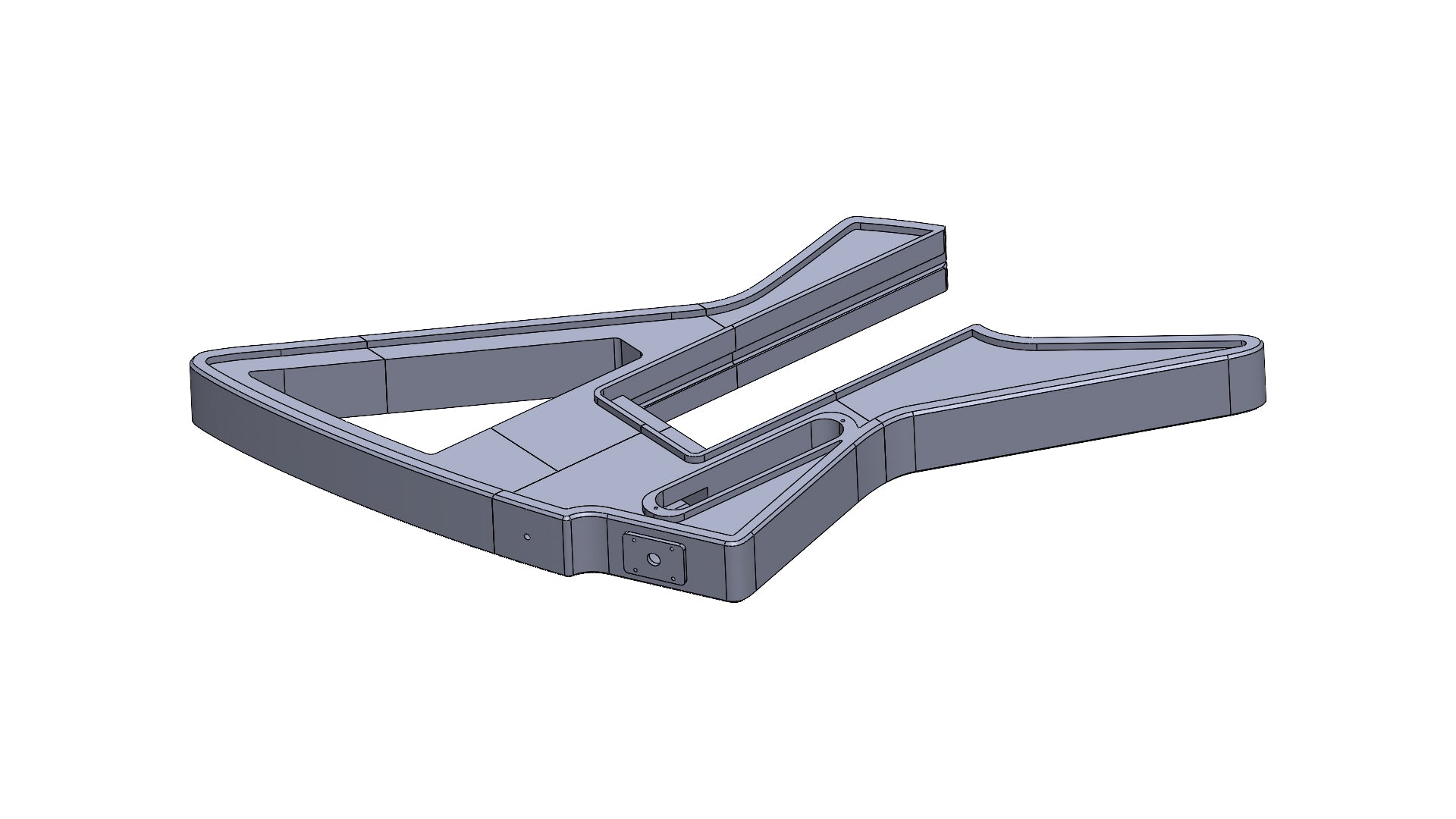 Modular 3D printed Explorer-Style guitar digital files STL and 3mf with hollow pattern