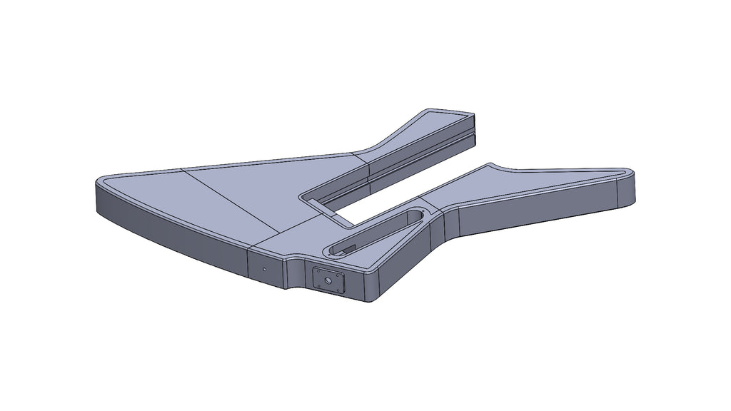 Modular 3D printed Explorer-Style guitar digital files STL and 3mf with solid pattern