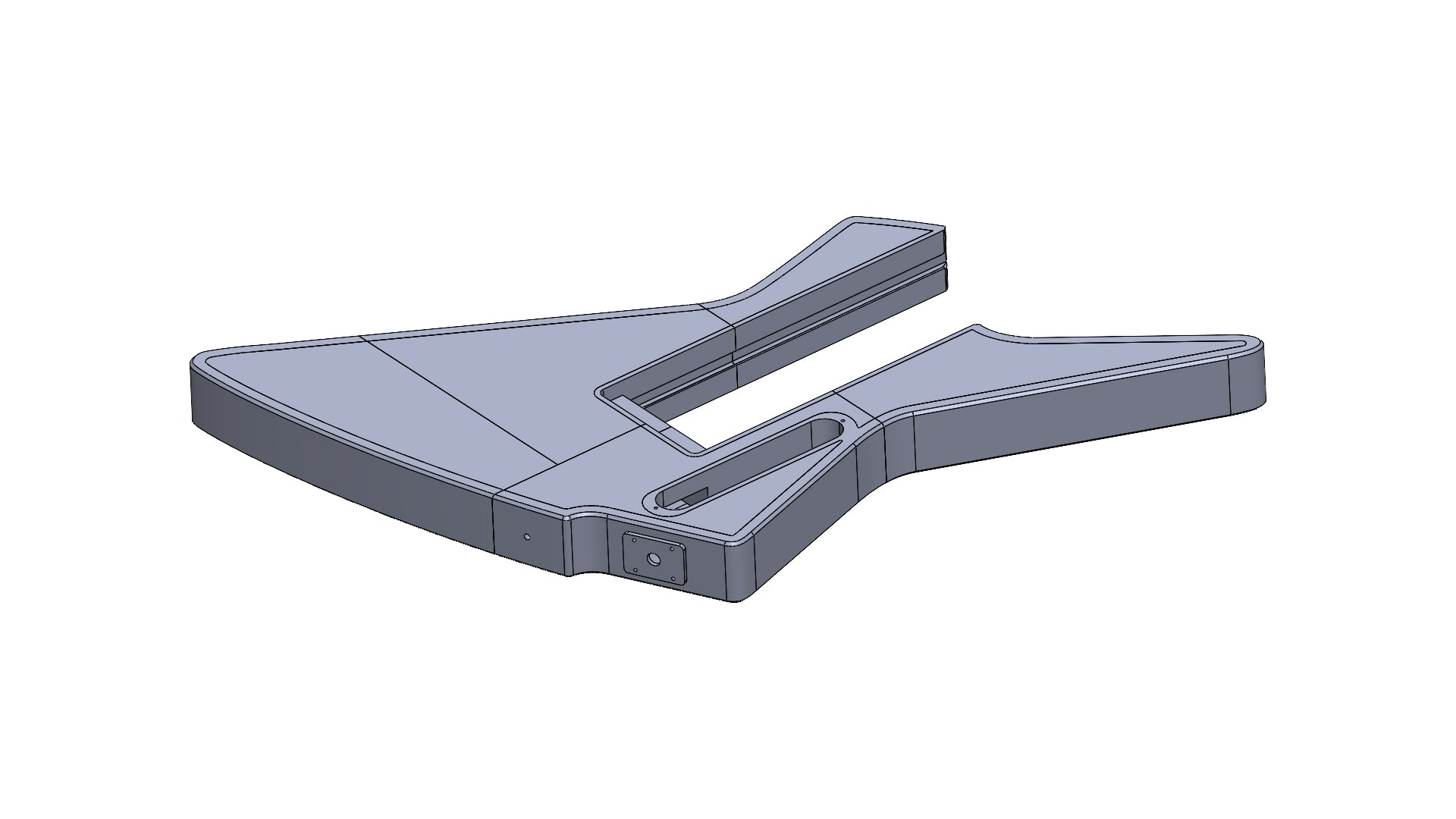 Modular 3D printed Explorer-Style guitar digital files STL and 3mf with solid pattern