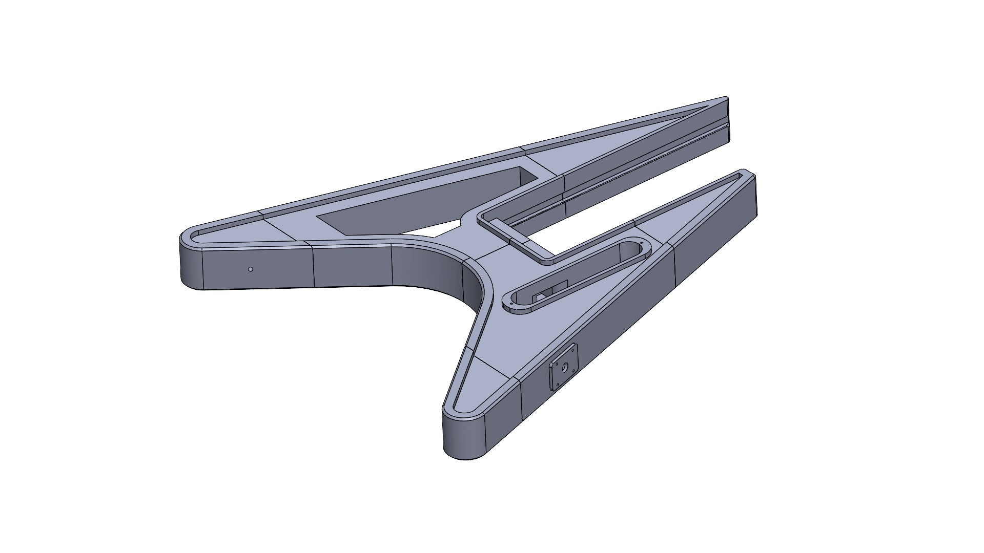 Modular 3D printed Flying-V-Style guitar digital files STL and 3mf with hollow pattern