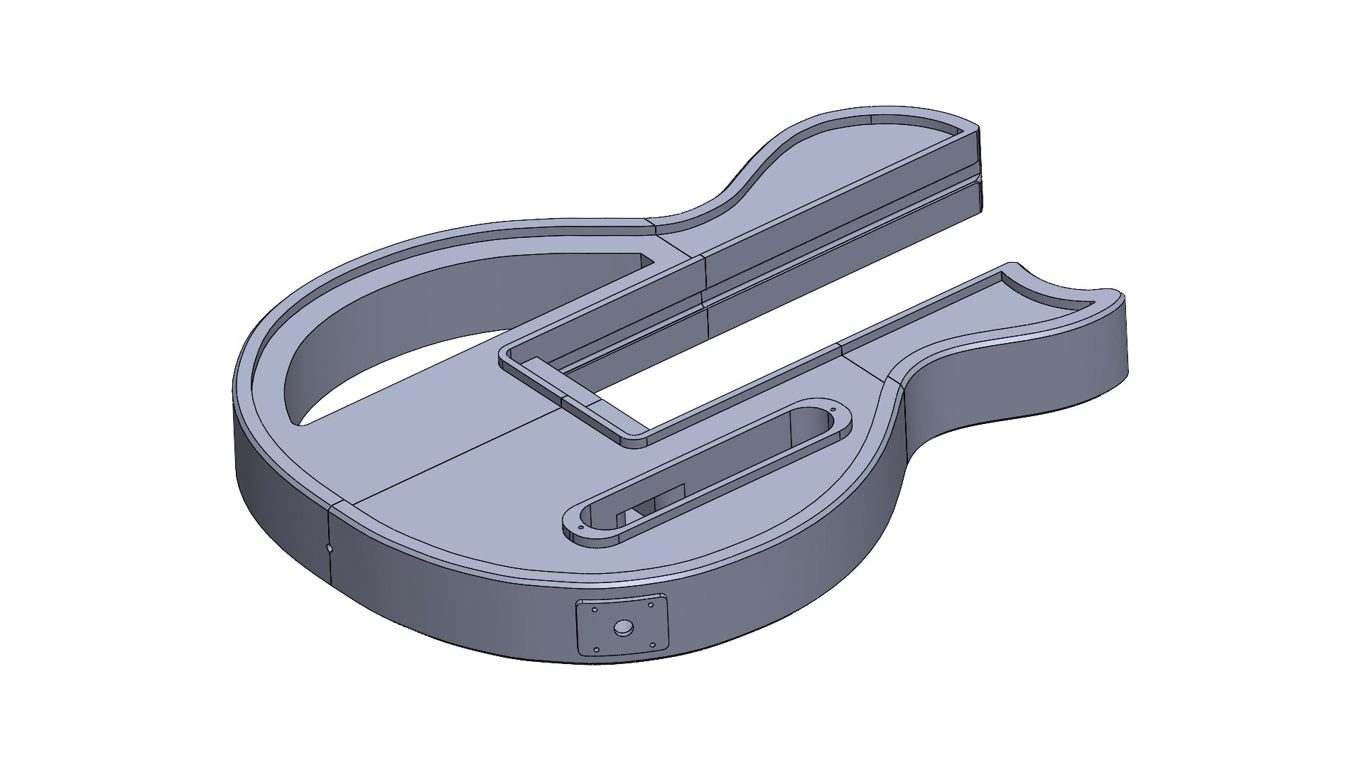Modular 3D printed Les Paul-Style guitar digital files STL and 3mf with hollow pattern