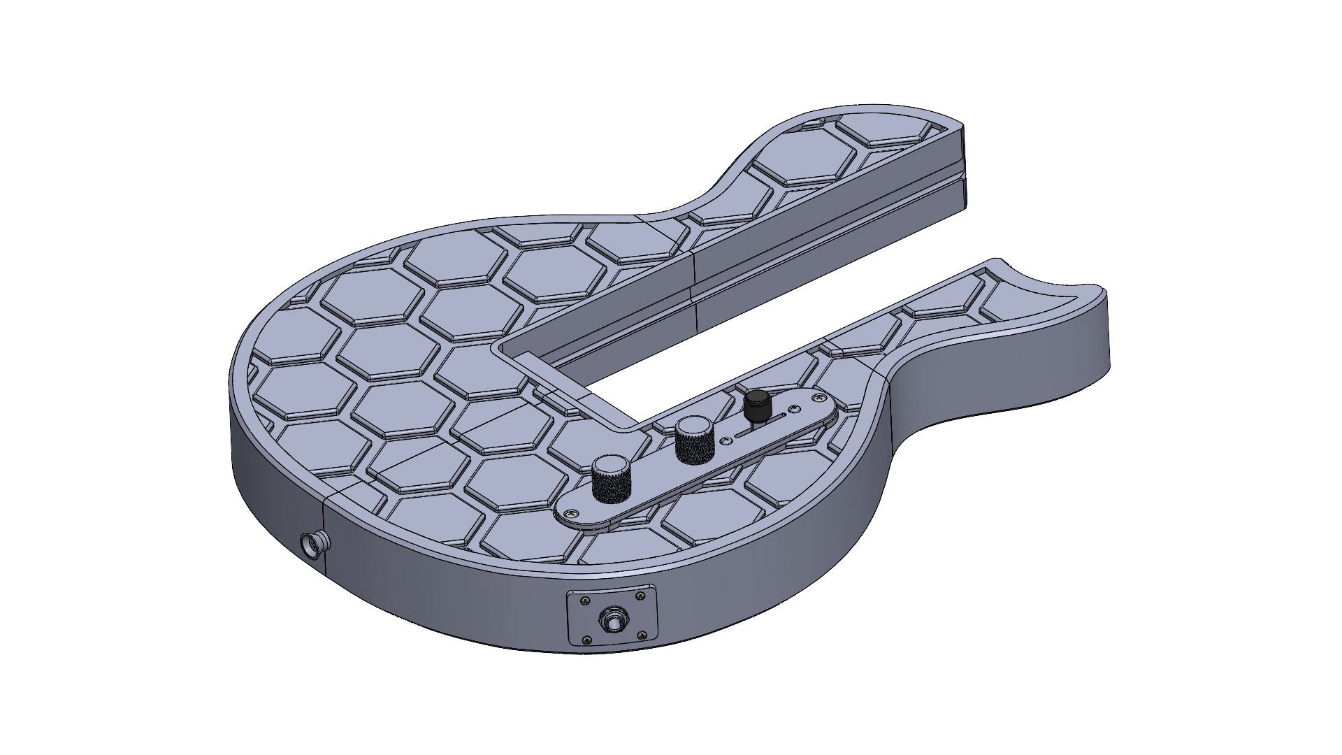Modular 3D printed Les Paul-Style guitar kit with hex pattern
