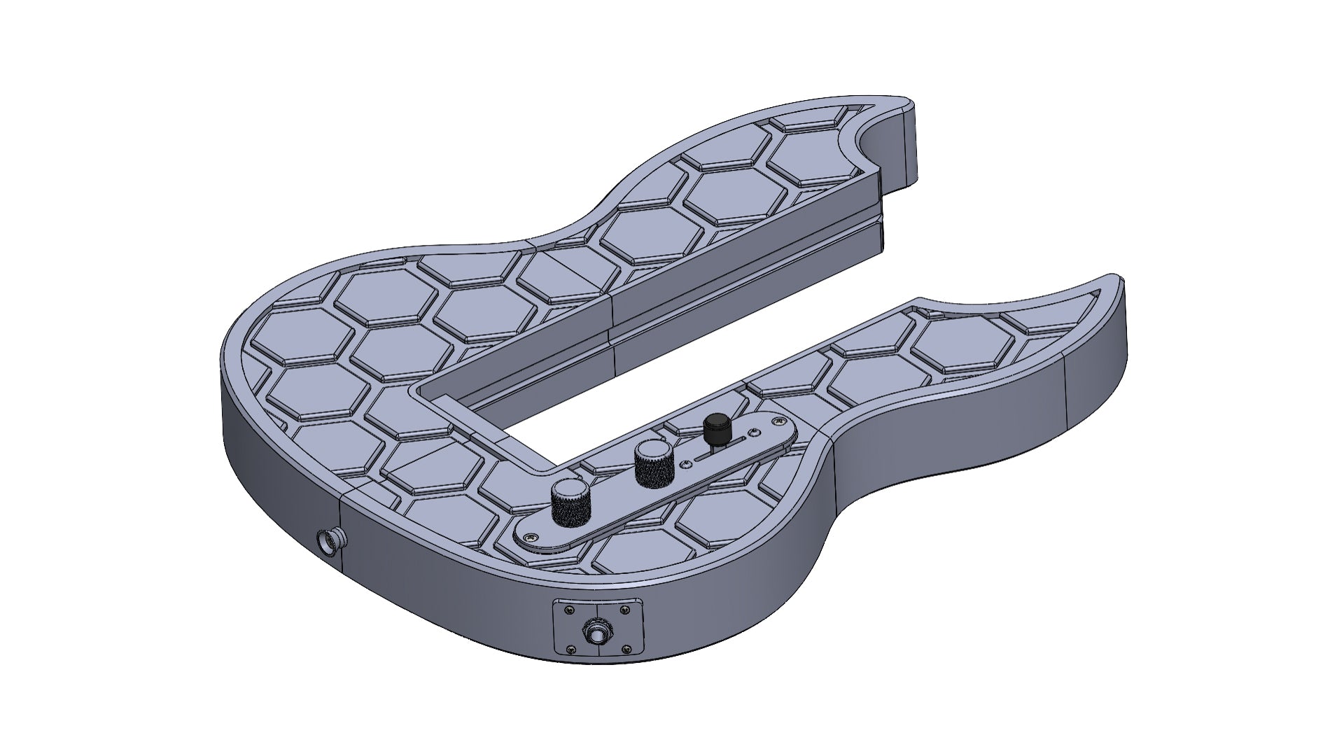Modular 3D printed SG-Style guitar kit with hex pattern