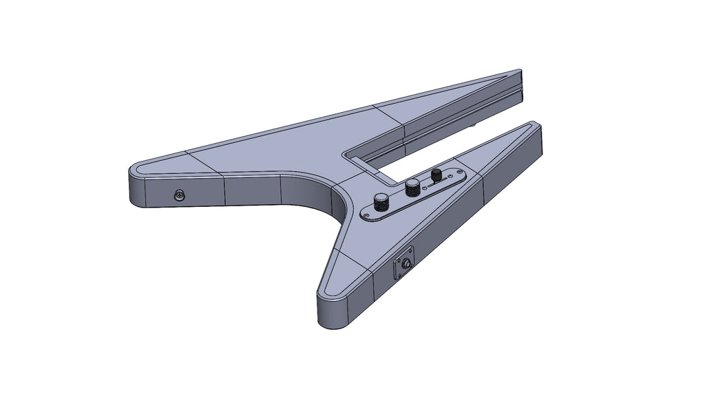 Modular 3D printed Flying-V-Style guitar kit with solid pattern