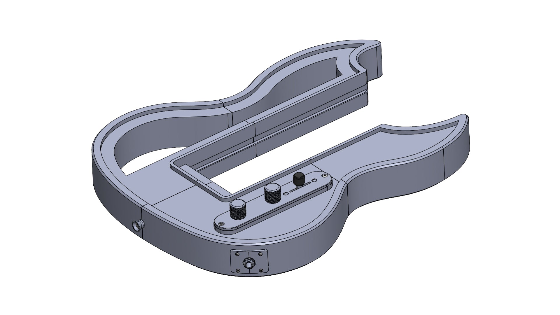 Modular 3D printed SG-Style guitar kit with hollow pattern