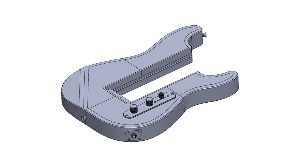 Modular 3D printed Strat-Style guitar kit with solid pattern