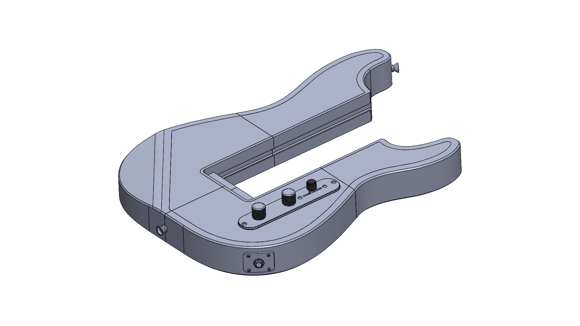 Modular 3D printed Strat-Style guitar kit with solid pattern