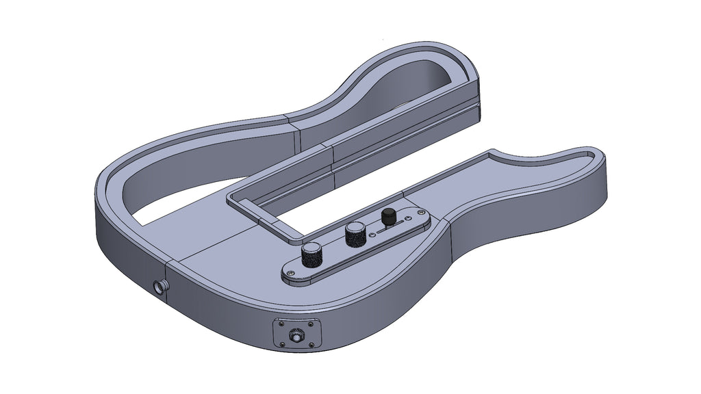 Modular 3D printed Tele-Style guitar kit with hollow body