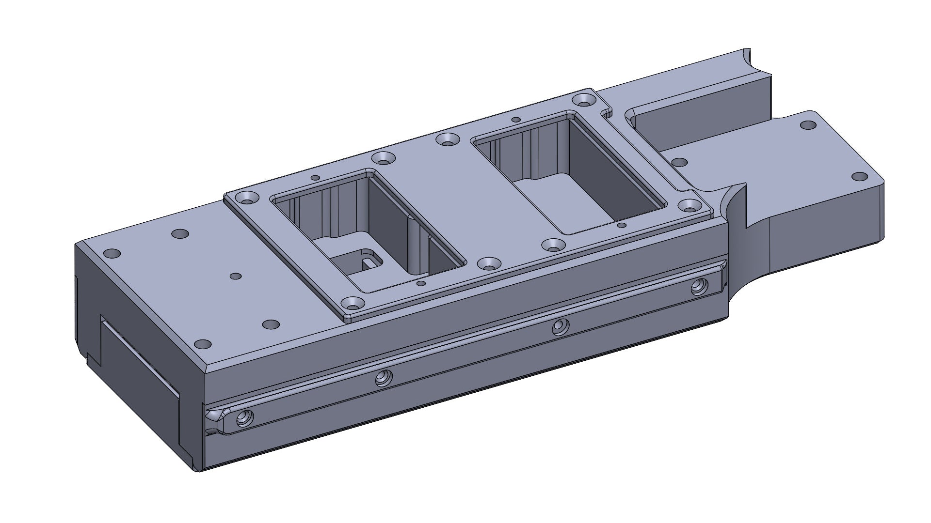 Modular 3D printed guitar center core digital file STL and 3mf with hardtail bridge and dual humbucker pickups